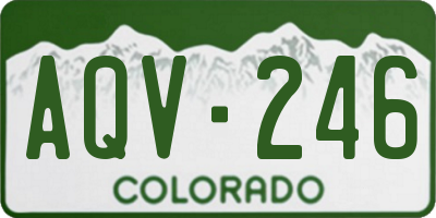 CO license plate AQV246