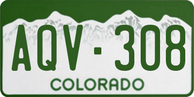 CO license plate AQV308