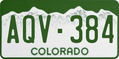 CO license plate AQV384