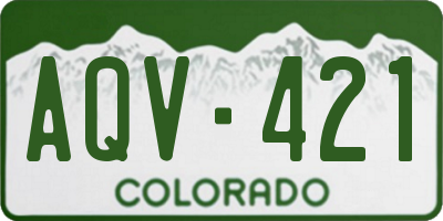 CO license plate AQV421