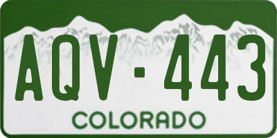 CO license plate AQV443