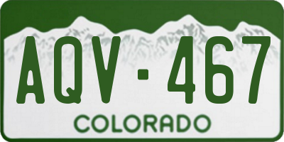 CO license plate AQV467