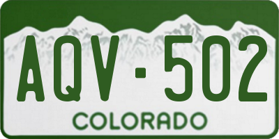 CO license plate AQV502