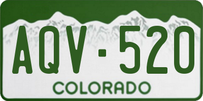CO license plate AQV520