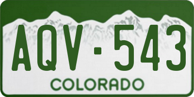 CO license plate AQV543