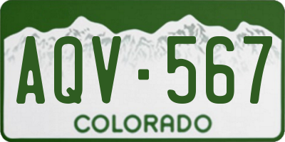 CO license plate AQV567