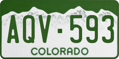 CO license plate AQV593