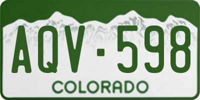 CO license plate AQV598