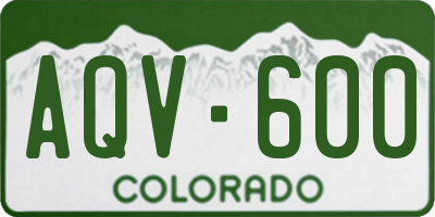 CO license plate AQV600