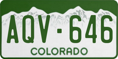 CO license plate AQV646