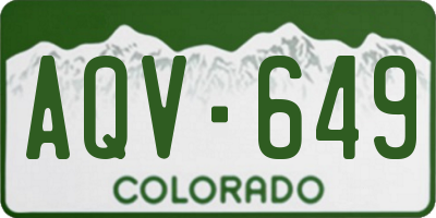 CO license plate AQV649
