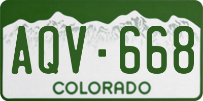 CO license plate AQV668