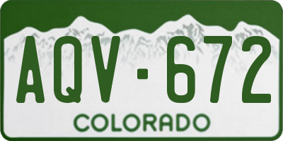 CO license plate AQV672