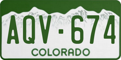 CO license plate AQV674
