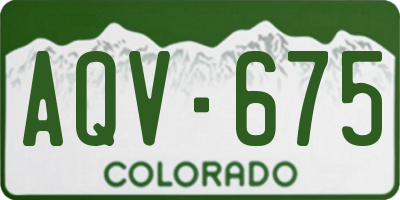 CO license plate AQV675