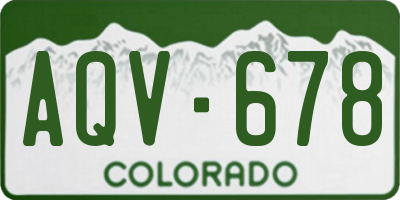 CO license plate AQV678