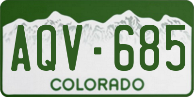 CO license plate AQV685