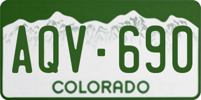 CO license plate AQV690