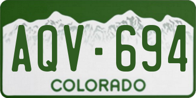 CO license plate AQV694