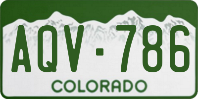 CO license plate AQV786