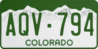 CO license plate AQV794