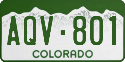CO license plate AQV801