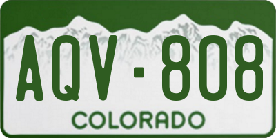 CO license plate AQV808
