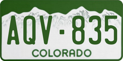 CO license plate AQV835
