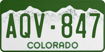 CO license plate AQV847