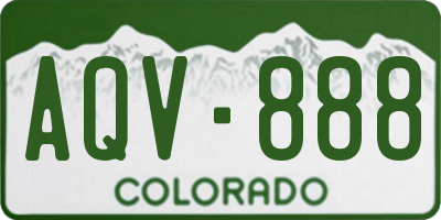 CO license plate AQV888