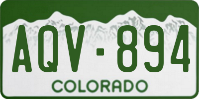 CO license plate AQV894