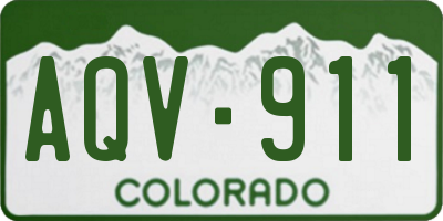 CO license plate AQV911