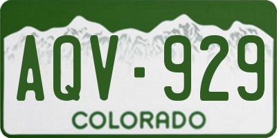 CO license plate AQV929