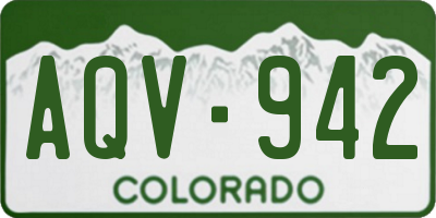 CO license plate AQV942
