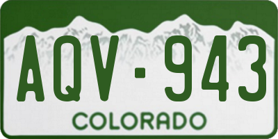 CO license plate AQV943
