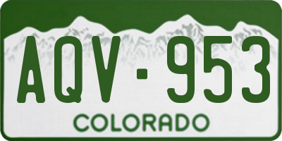 CO license plate AQV953