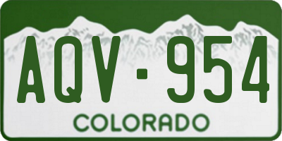 CO license plate AQV954