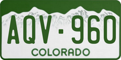 CO license plate AQV960