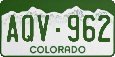 CO license plate AQV962