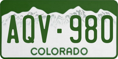 CO license plate AQV980