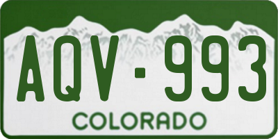 CO license plate AQV993