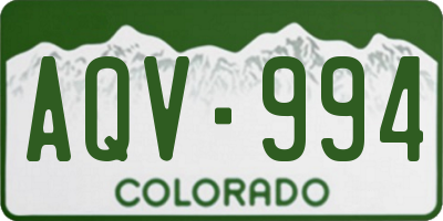 CO license plate AQV994