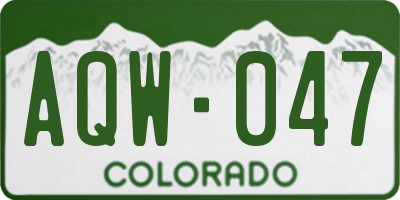 CO license plate AQW047