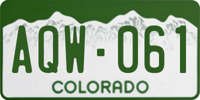CO license plate AQW061