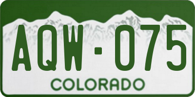 CO license plate AQW075