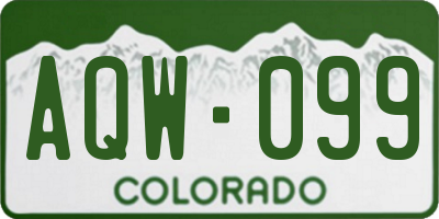 CO license plate AQW099
