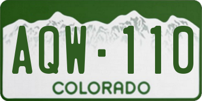 CO license plate AQW110