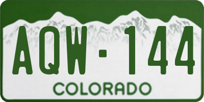 CO license plate AQW144