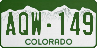 CO license plate AQW149