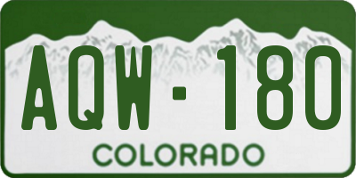 CO license plate AQW180